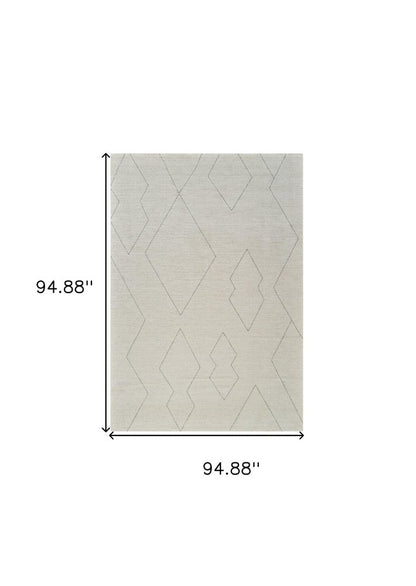 8' X 11' Cream and Beige Abstract Distressed Area Rug