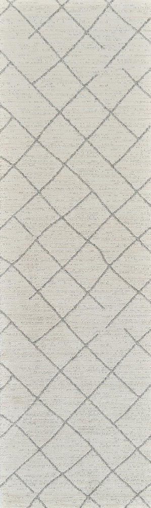 8' Cream And Beige Abstract Distressed Runner Rug