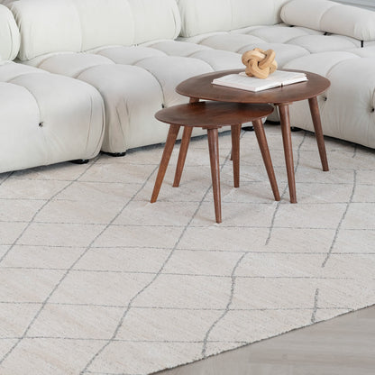 4' X 6' Cream and Beige Abstract Distressed Area Rug