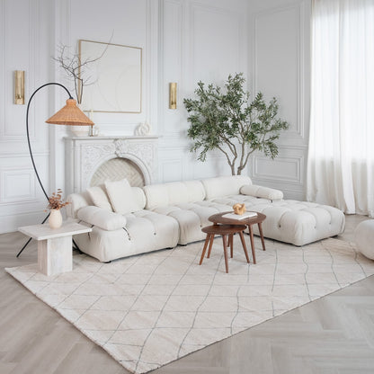 4' X 6' Cream and Beige Abstract Distressed Area Rug