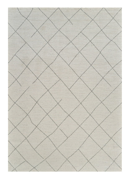 5' X 8' Cream and Beige Abstract Distressed Area Rug