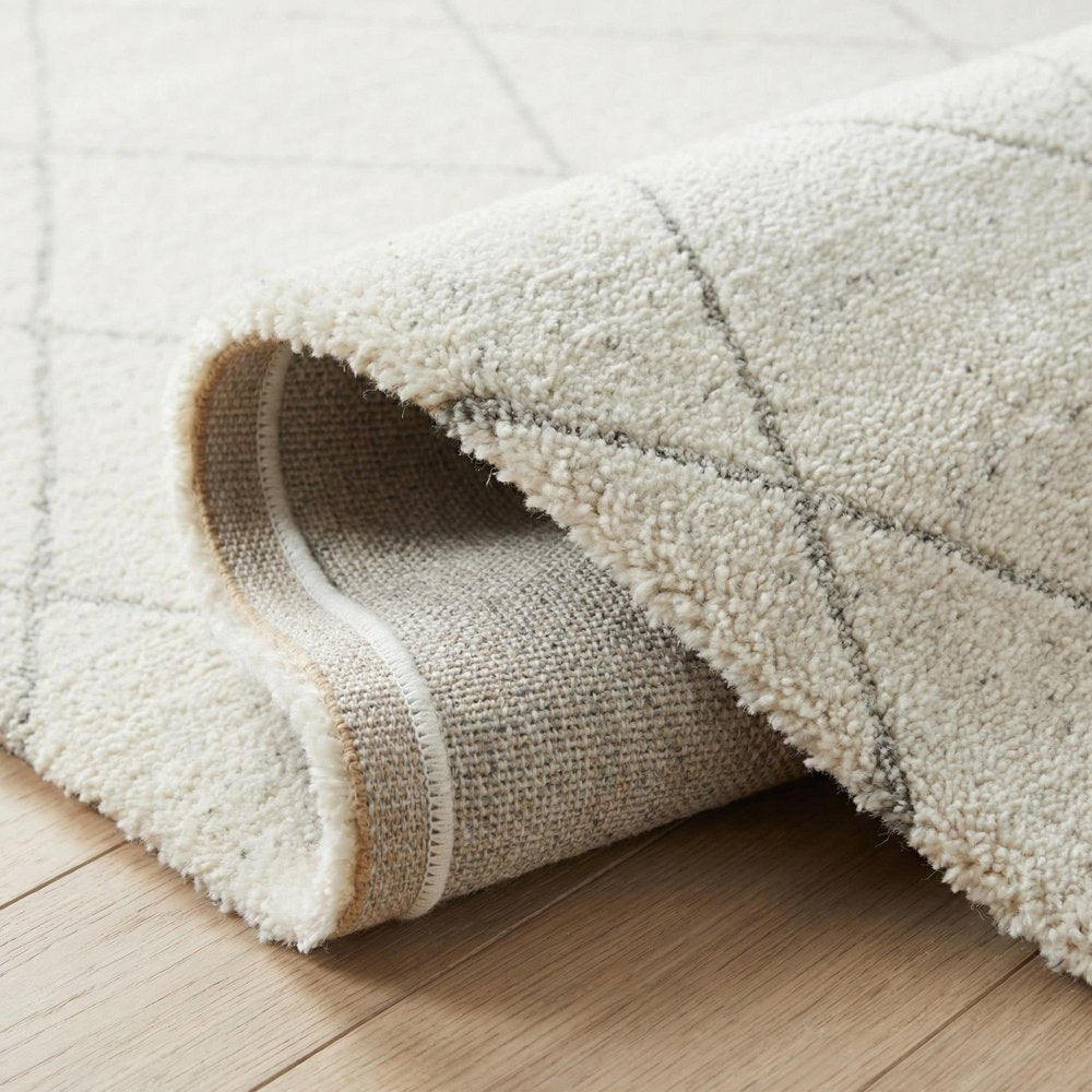 5' X 8' Cream and Beige Abstract Distressed Area Rug