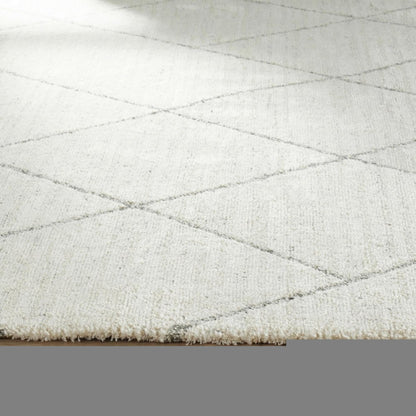 5' X 8' Cream and Beige Abstract Distressed Area Rug