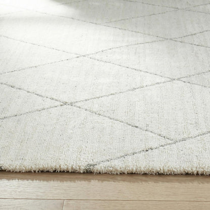 5' X 8' Cream and Beige Abstract Distressed Area Rug