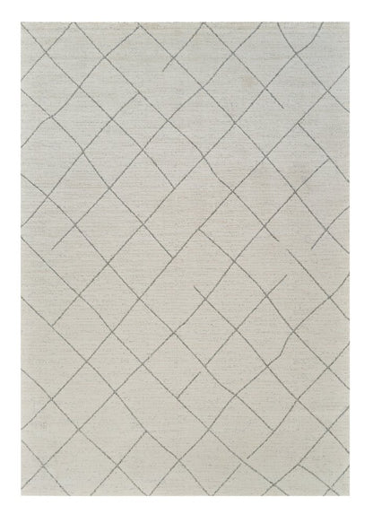 5' X 8' Cream and Beige Abstract Distressed Area Rug