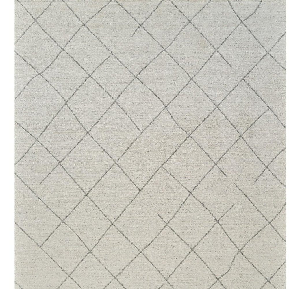 5' X 8' Cream and Beige Abstract Distressed Area Rug