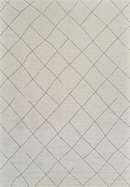 7' X 10' Cream and Beige Abstract Distressed Area Rug