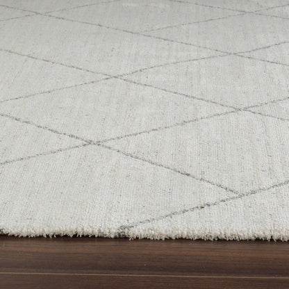 7' X 10' Cream and Beige Abstract Distressed Area Rug