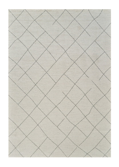 7' X 10' Cream and Beige Abstract Distressed Area Rug