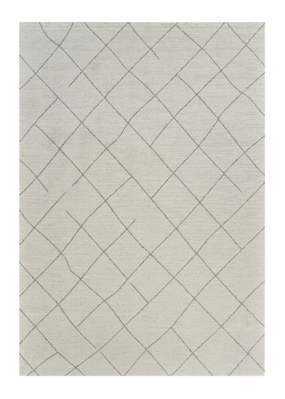 8' X 11' Cream and Beige Abstract Distressed Area Rug