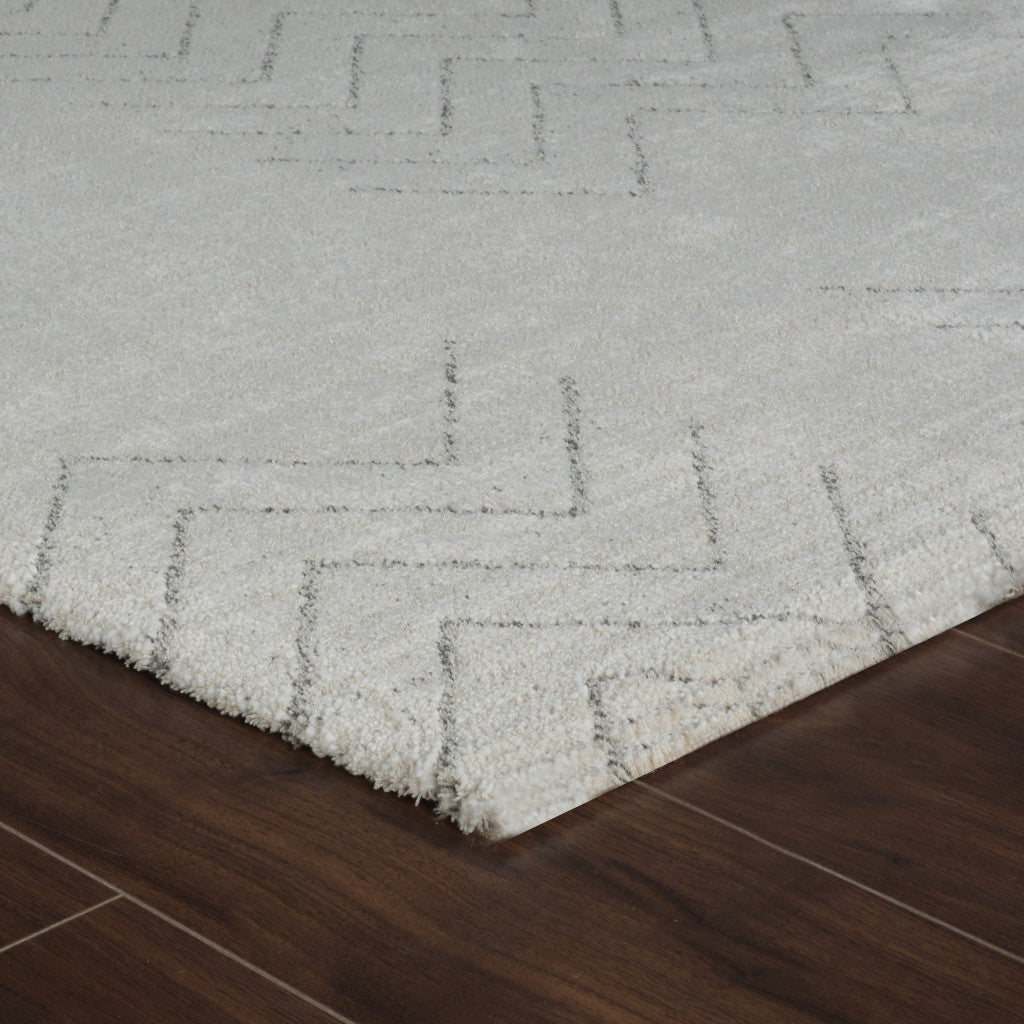 4' X 6' Cream and Beige Abstract Distressed Area Rug