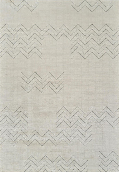 4' X 6' Cream and Beige Abstract Distressed Area Rug