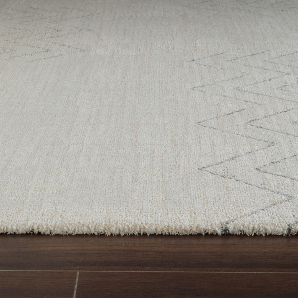 4' X 6' Cream and Beige Abstract Distressed Area Rug