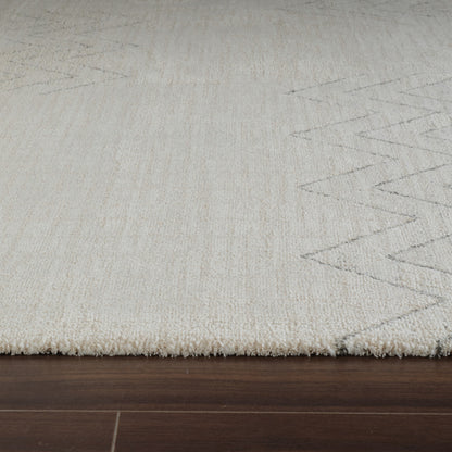 4' X 6' Cream and Beige Abstract Distressed Area Rug