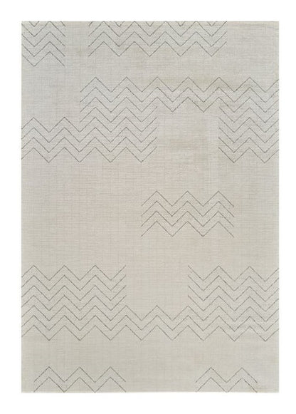 4' X 6' Cream and Beige Abstract Distressed Area Rug