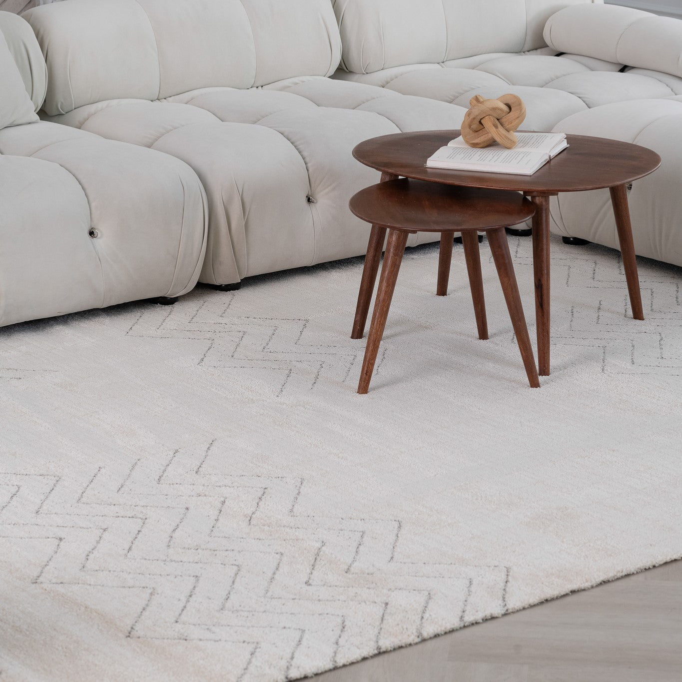 4' X 6' Cream and Beige Abstract Distressed Area Rug