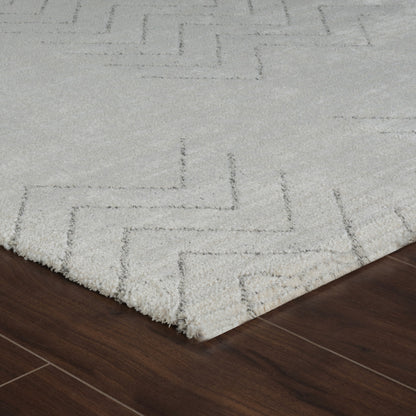 5' X 8' Cream and Beige Abstract Distressed Area Rug