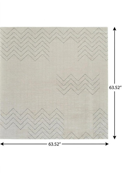 5' X 8' Cream and Beige Abstract Distressed Area Rug