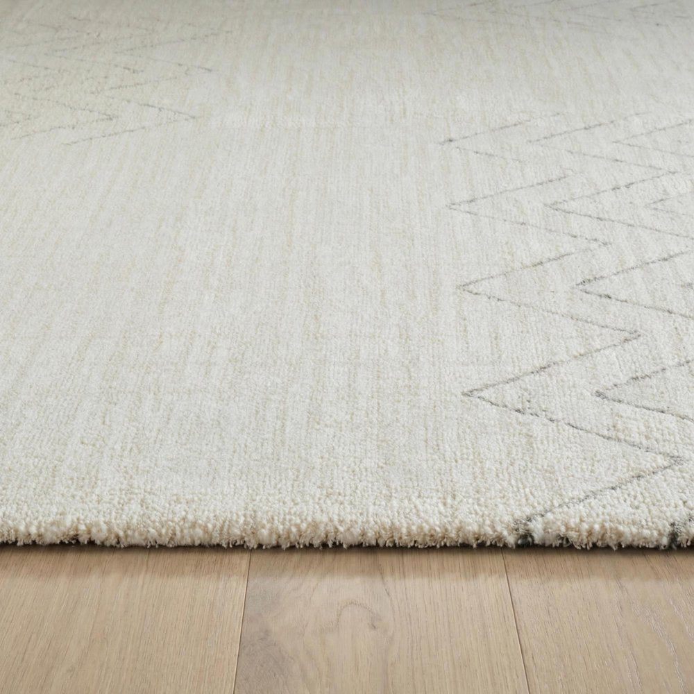 5' X 8' Cream and Beige Abstract Distressed Area Rug
