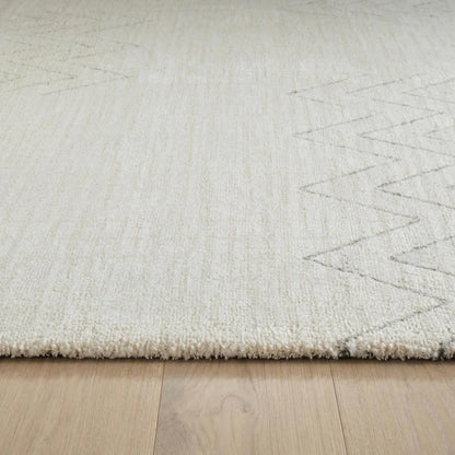 5' X 8' Cream and Beige Abstract Distressed Area Rug