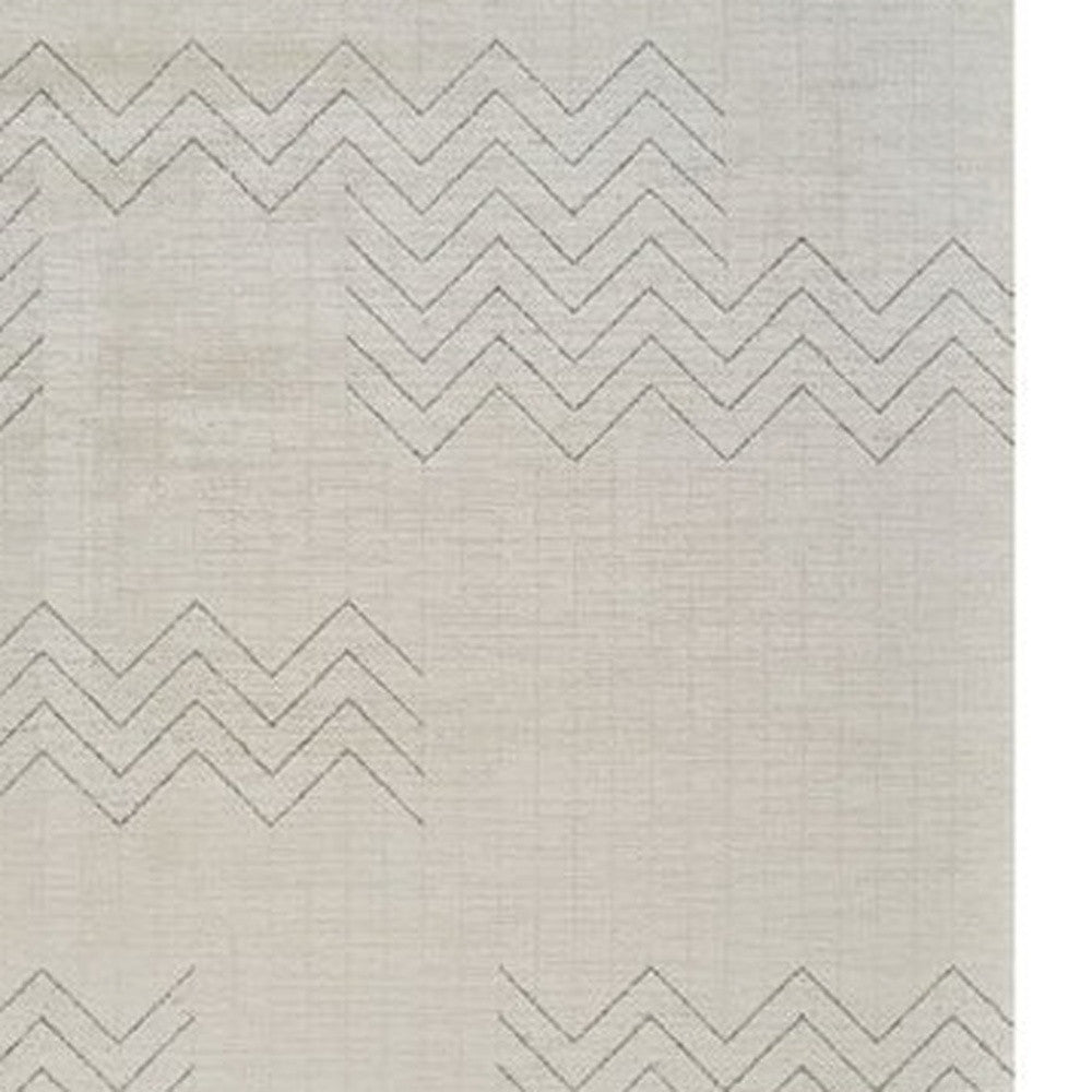 5' X 8' Cream and Beige Abstract Distressed Area Rug