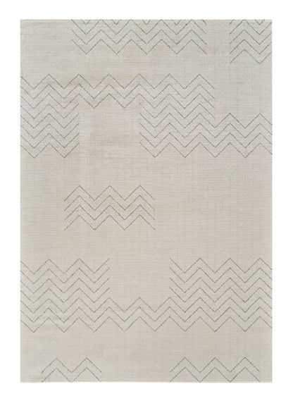 7' X 10' Cream and Beige Abstract Distressed Area Rug