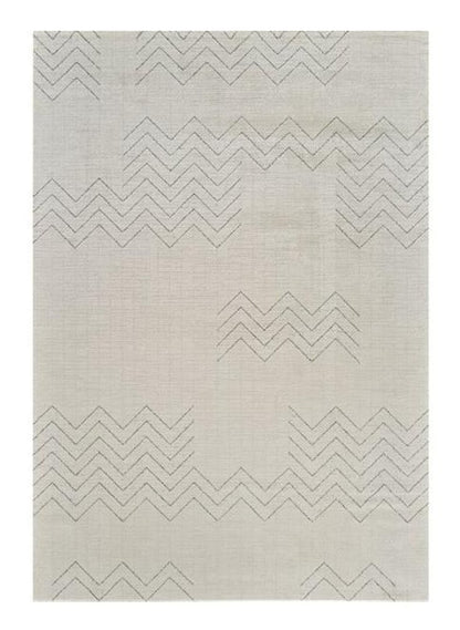 7' X 10' Cream and Beige Abstract Distressed Area Rug
