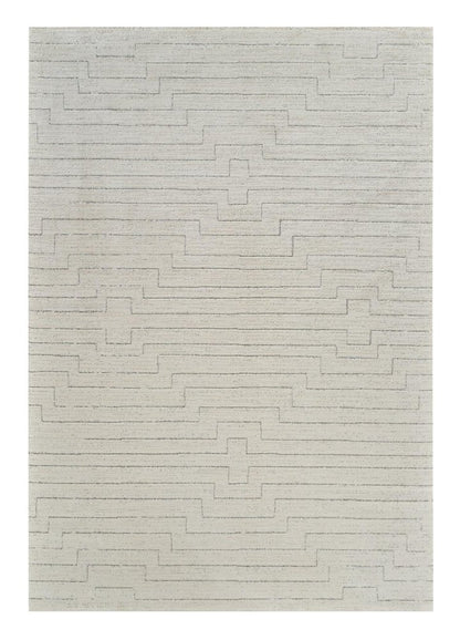 5' X 8' Cream and Beige Abstract Distressed Area Rug