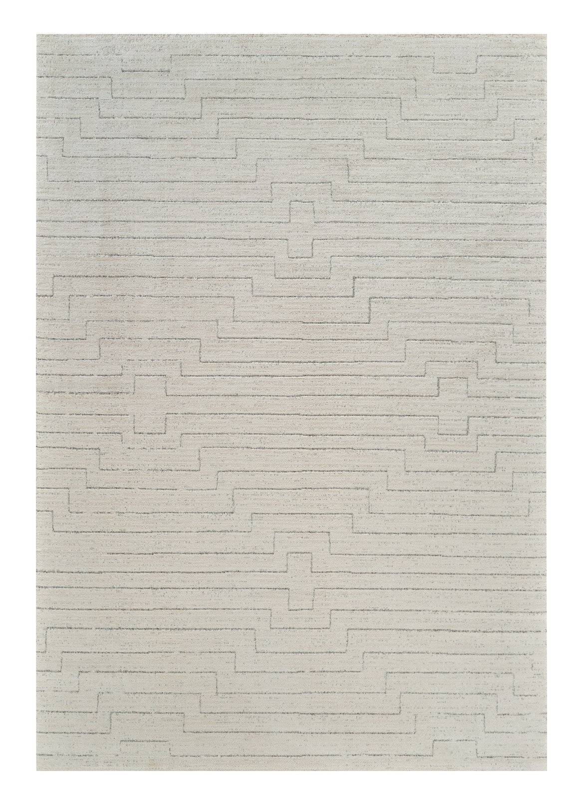 5' X 8' Cream and Beige Abstract Distressed Area Rug