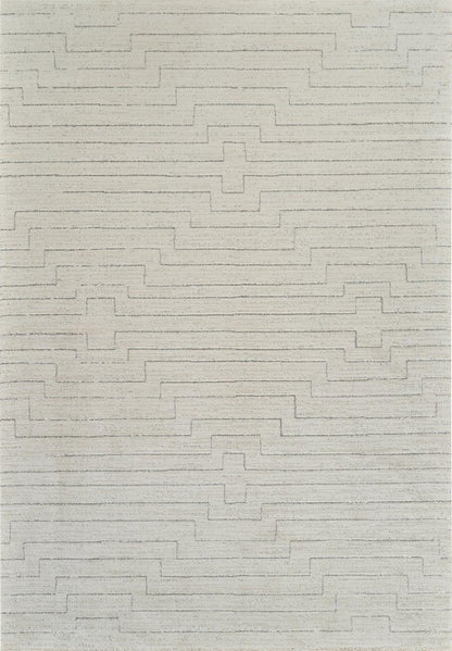 5' X 8' Cream and Beige Abstract Distressed Area Rug