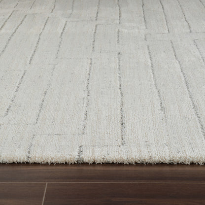 5' X 8' Cream and Beige Abstract Distressed Area Rug