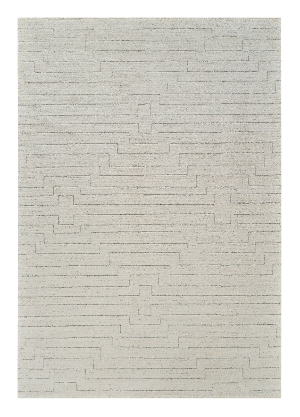 5' X 8' Cream and Beige Abstract Distressed Area Rug