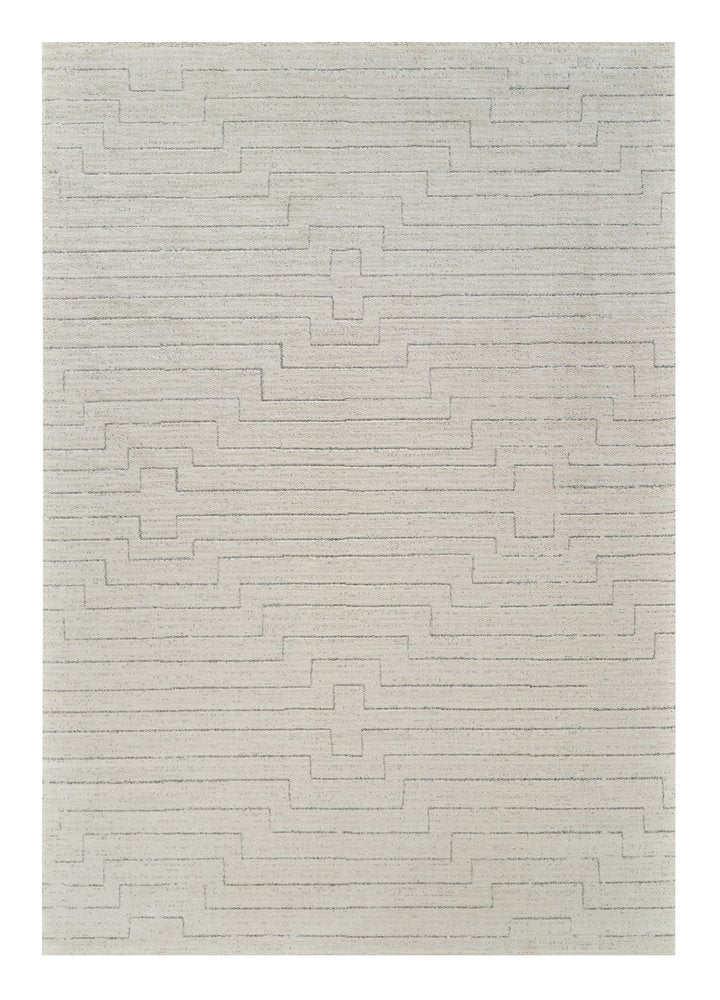 5' X 8' Cream and Beige Abstract Distressed Area Rug