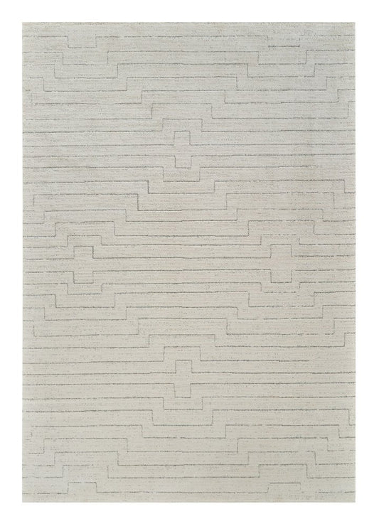 5' X 8' Cream and Beige Abstract Distressed Area Rug