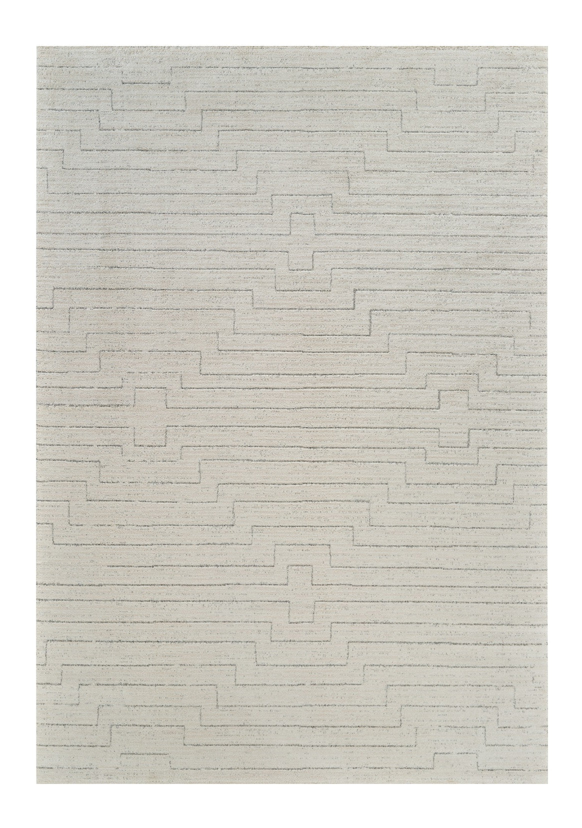 7' X 10' Cream and Beige Abstract Distressed Area Rug