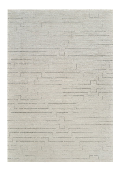 7' X 10' Cream and Beige Abstract Distressed Area Rug