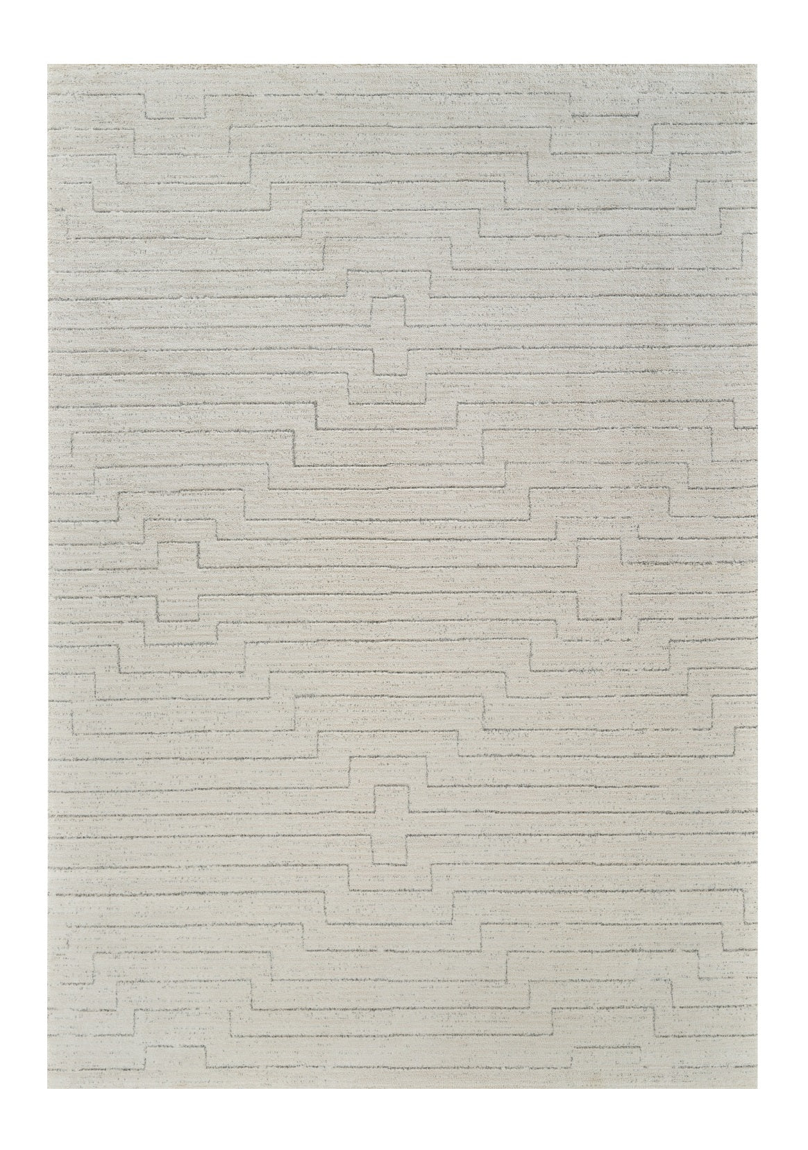 7' X 10' Cream and Beige Abstract Distressed Area Rug