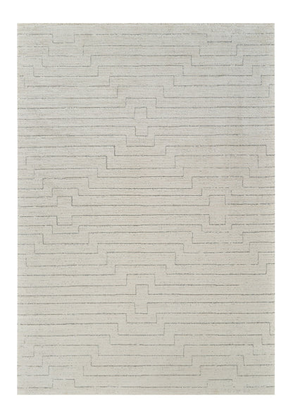 7' X 10' Cream and Beige Abstract Distressed Area Rug