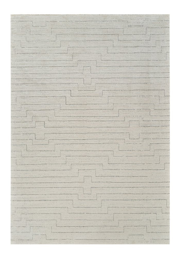 7' X 10' Cream and Beige Abstract Distressed Area Rug