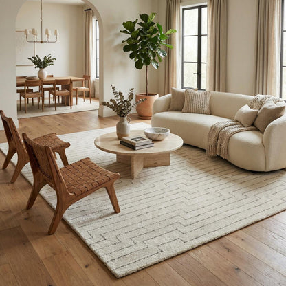 8' X 11' Cream and Beige Abstract Distressed Area Rug