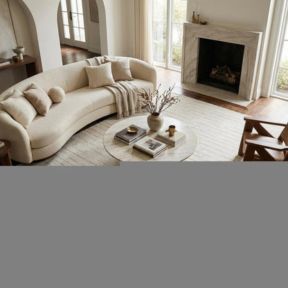 8' X 11' Cream and Beige Abstract Distressed Area Rug