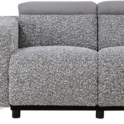 63" Dark Gray And Silver Power Reclining Loveseat