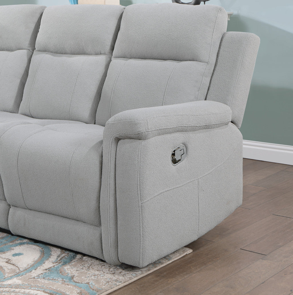 71" Light Gray Power Reclining Loveseat With Storage