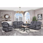 79" Dark Gray Microfiber Power Reclining Loveseat With Storage