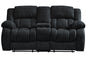 77" Black Manual Reclining Loveseat With Storage