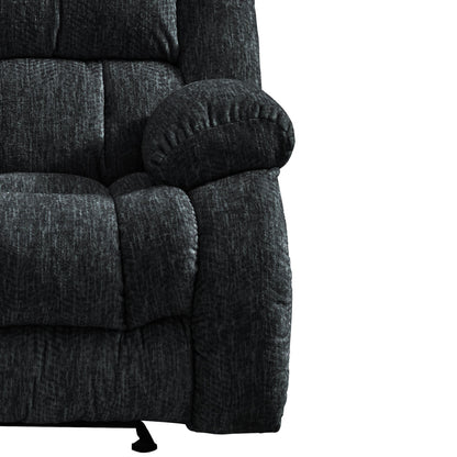 77" Black Manual Reclining Loveseat With Storage