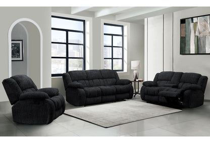 77" Black Manual Reclining Loveseat With Storage