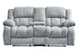 77" Light Gray Manual Reclining Loveseat With Storage