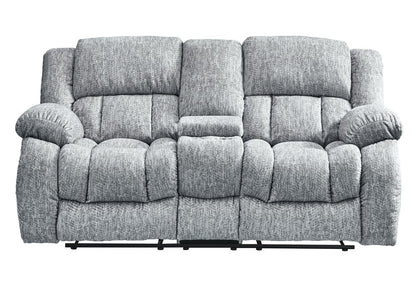 77" Light Gray Manual Reclining Loveseat With Storage