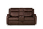 70" Dark Brown Manual Reclining Loveseat With Storage